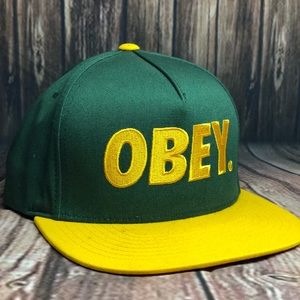 Obey Hat SnapBack Green and Yellow